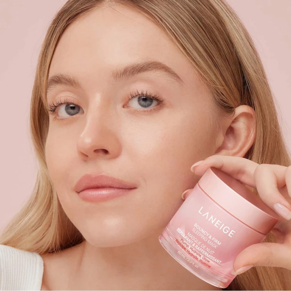 NEW LANEIGE 
Bouncy + Firm Radiance Boosting Sleeping Mask with Peony Collagen